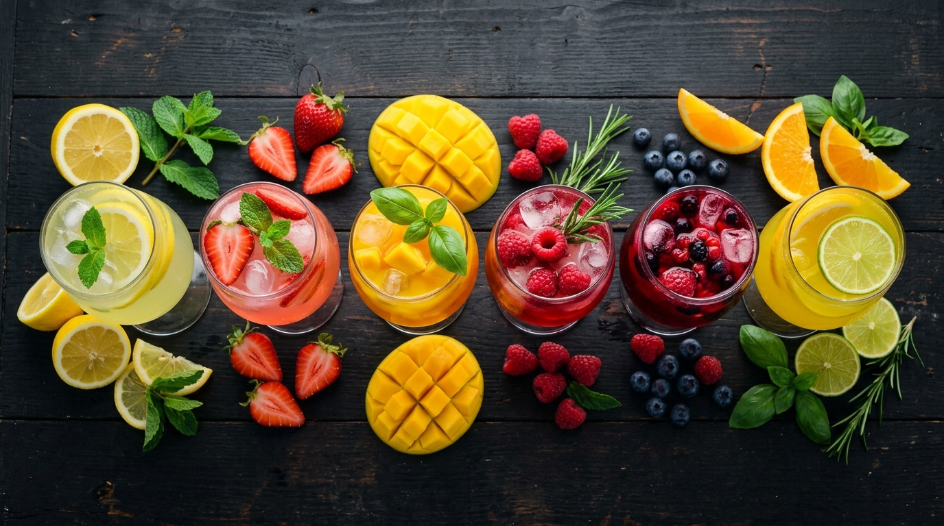 Příchutě clear proteinu - citron, jahoda, mango, meloun